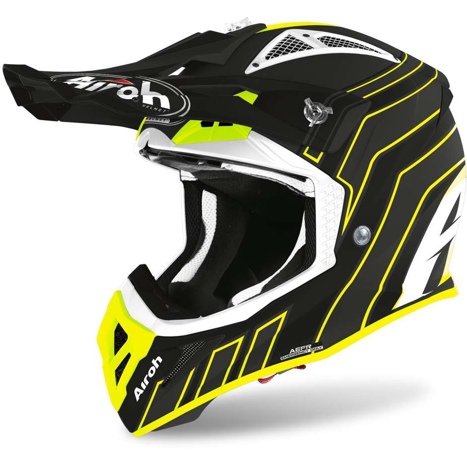 Moto Cross Enduro Helmet in Airoh Fiber AVIATOR ACE ART Matt Black