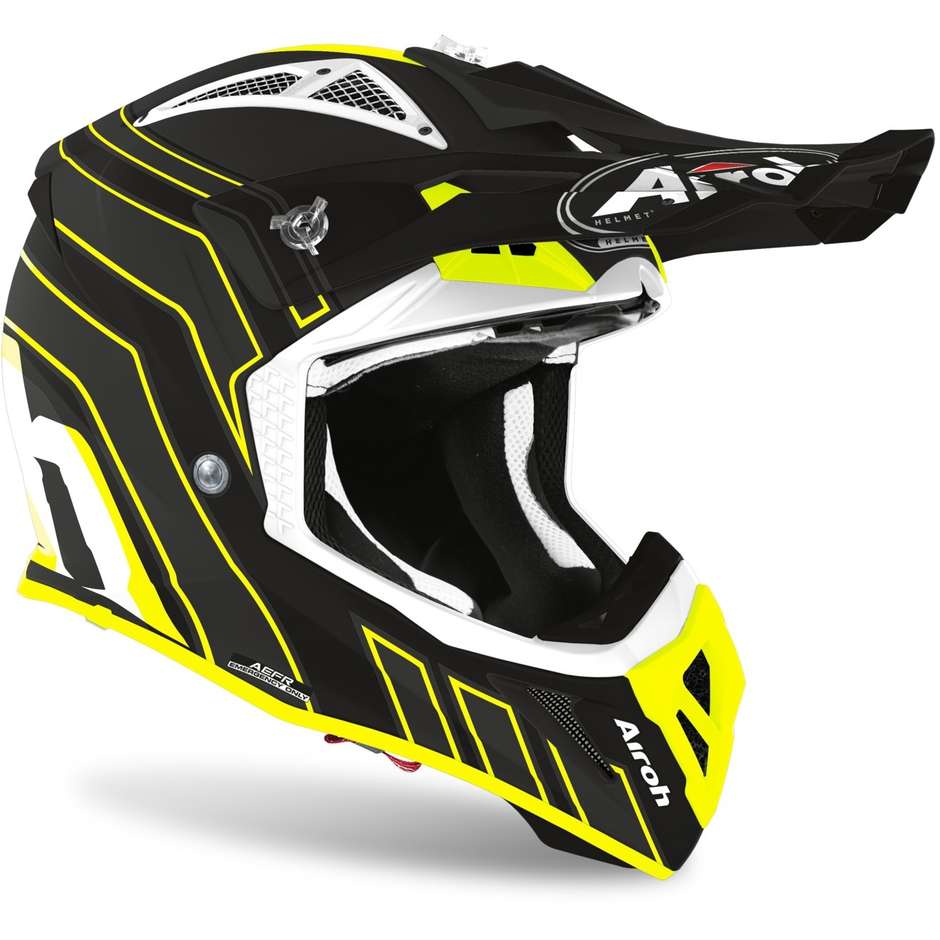 Moto Cross Enduro Helmet in Airoh Fiber AVIATOR ACE ART Matt Black