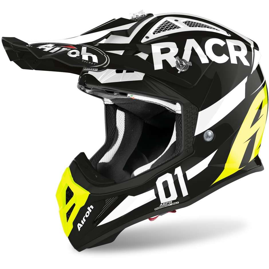 Moto Cross Enduro Helmet in Airoh Fiber AVIATOR ACE Racr Polished