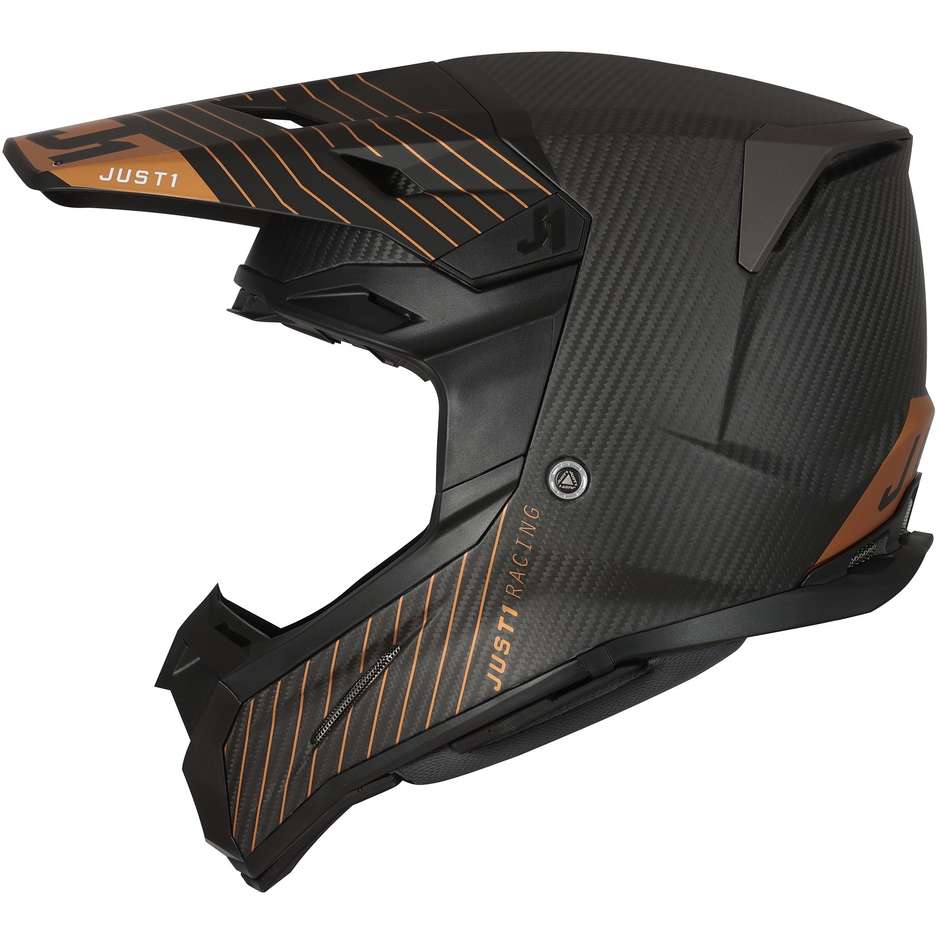Moto Cross Enduro Helmet in Carbon Just1 J22 10th ANNIVERSARY Bronze Black White Carbon