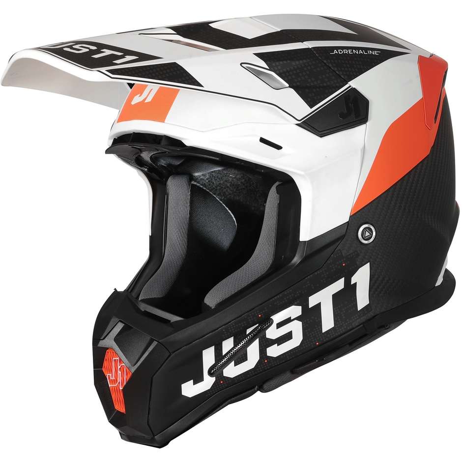 Moto Cross Enduro Helmet in Carbon Just1 J22 ADRENALINE Orange Carbon