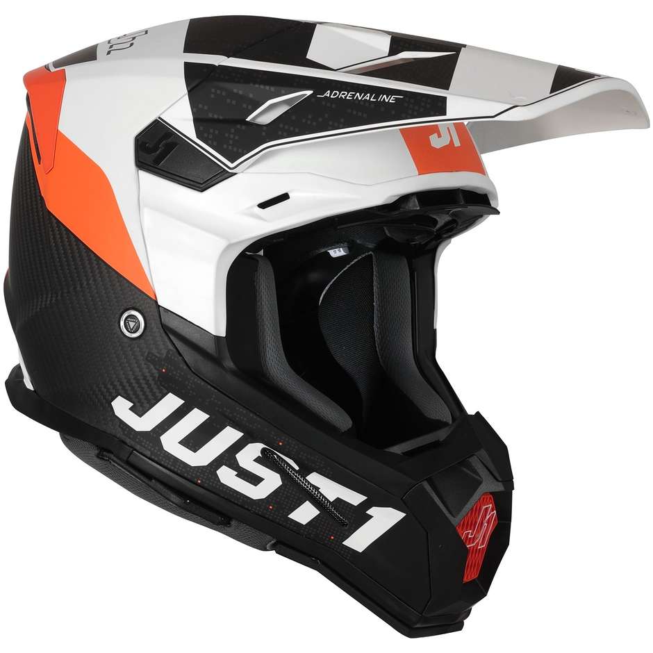 Moto Cross Enduro Helmet in Carbon Just1 J22 ADRENALINE Orange Carbon