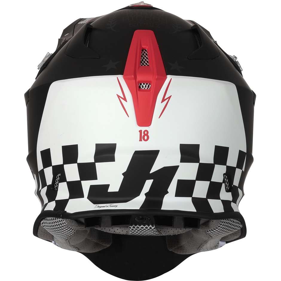 Moto Cross Enduro Helmet In Fiber Just1 J18 OLD SCHOOL Matt Black