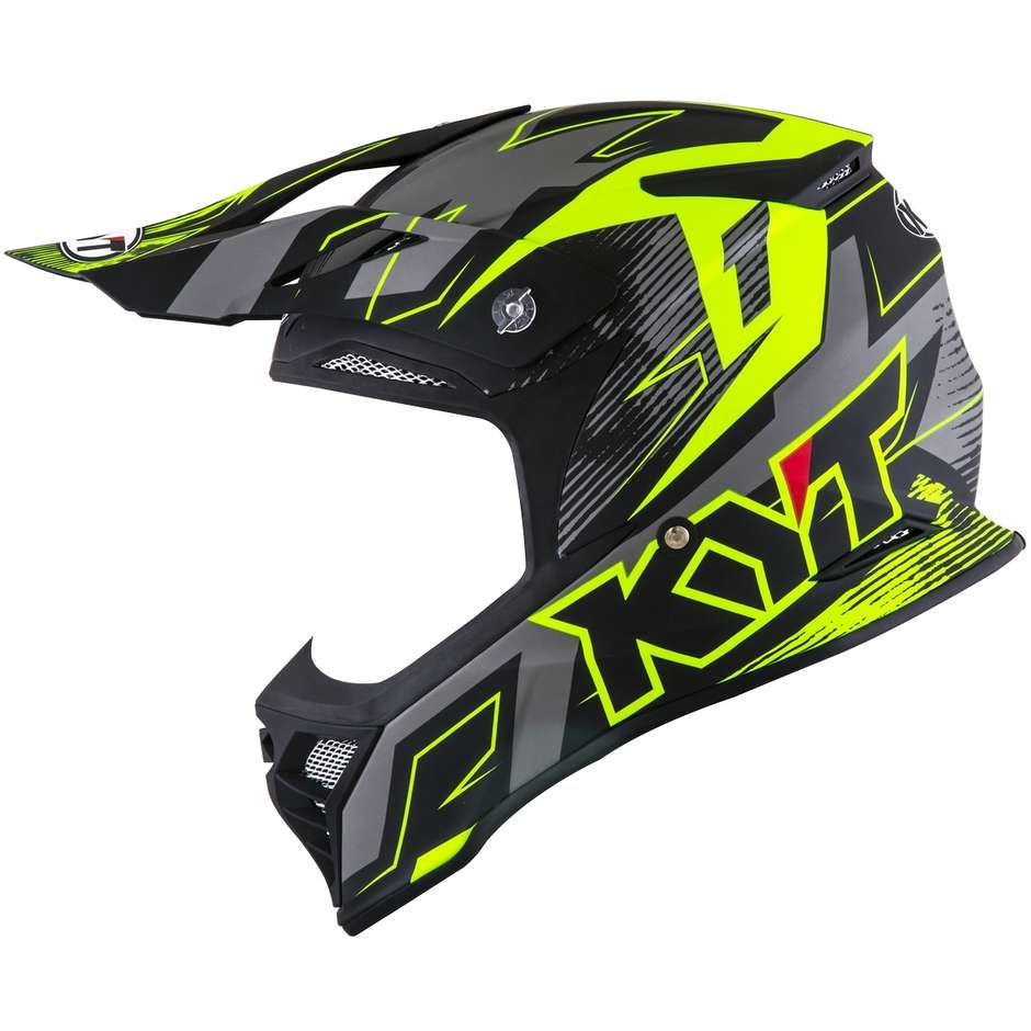 Moto Cross Enduro Helmet In Fiber KYT SKYHAWK DIGGER Matt Black Yellow