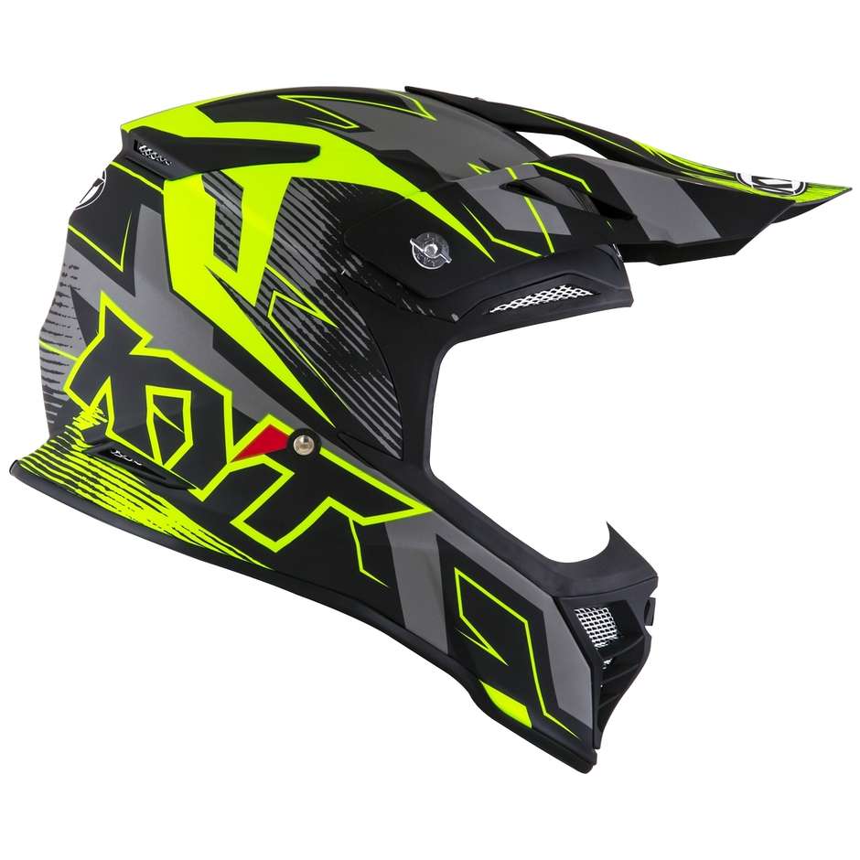 Moto Cross Enduro Helmet In Fiber KYT SKYHAWK DIGGER Matt Black Yellow