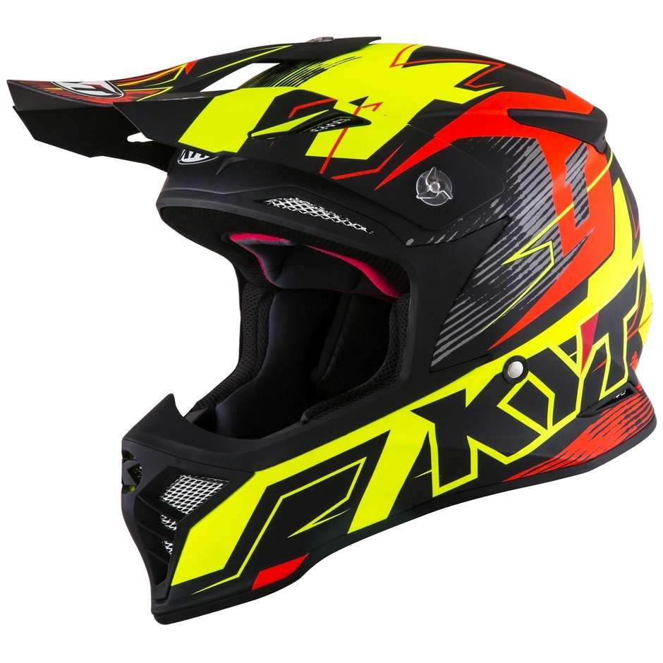 Moto Cross Enduro Helmet In Fiber KYT SKYHAWK DIGGER Matt Yellow Orange