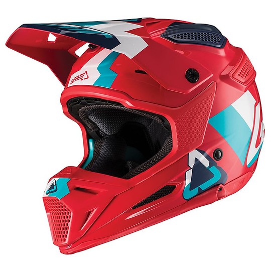 Moto Cross Enduro helmet in Fiber Leatt GPX 5.5 V19.1 Red Teal