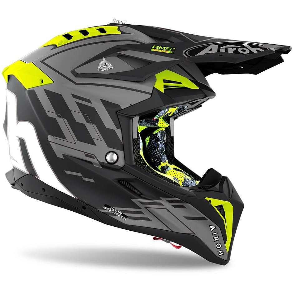 Moto Cross Enduro Helmet In HPC Fiber Airoh AVIATOR 3 Rampage Matt Black