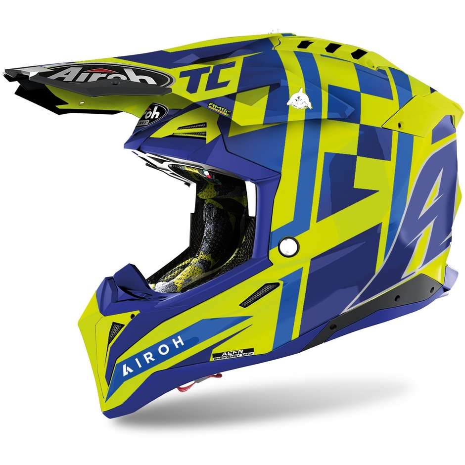 Moto Cross Enduro Helmet In HPC Fiber Airoh AVIATOR 3 TC21 Glossy