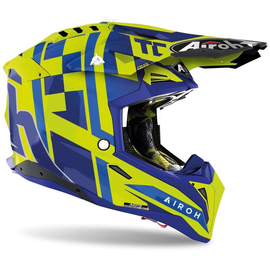 Moto Cross Enduro Helmet In HPC Fiber Airoh AVIATOR 3 TC21 Glossy