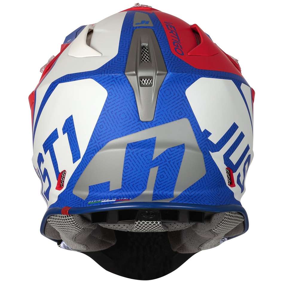 Moto Cross Enduro Helmet In Just1 J18 VERTIGO Fiber Blue White Red