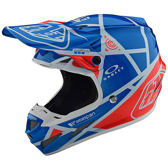 Moto Cross Enduro Helmet in Troy Fiber Lee Designs SE4 Composite METRIC Ocean