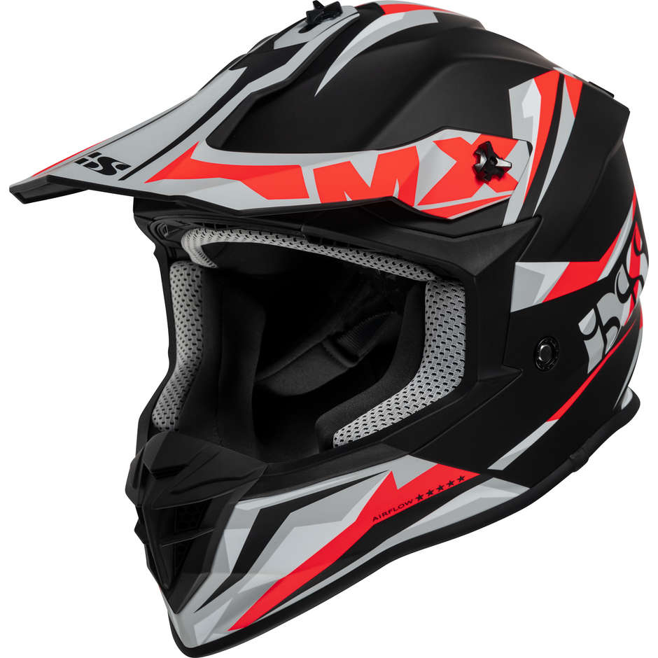Moto Cross Enduro Helmet Ixs 362 2.0 Matt Black Red
