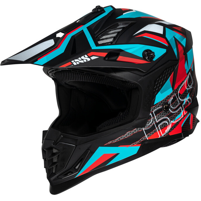 Moto Cross Enduro helmet iXS 363 2.0 Matt Black Red Oil