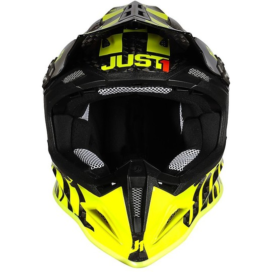 Moto Cross Enduro Helmet Just1 J12 Carbon PRO RACER Fluo Carbon Yellow