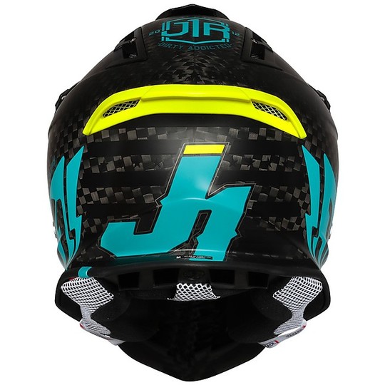 Moto Cross Enduro Helmet Just1 J12 Carbon PRO RACER Light Blue Carbon Matt