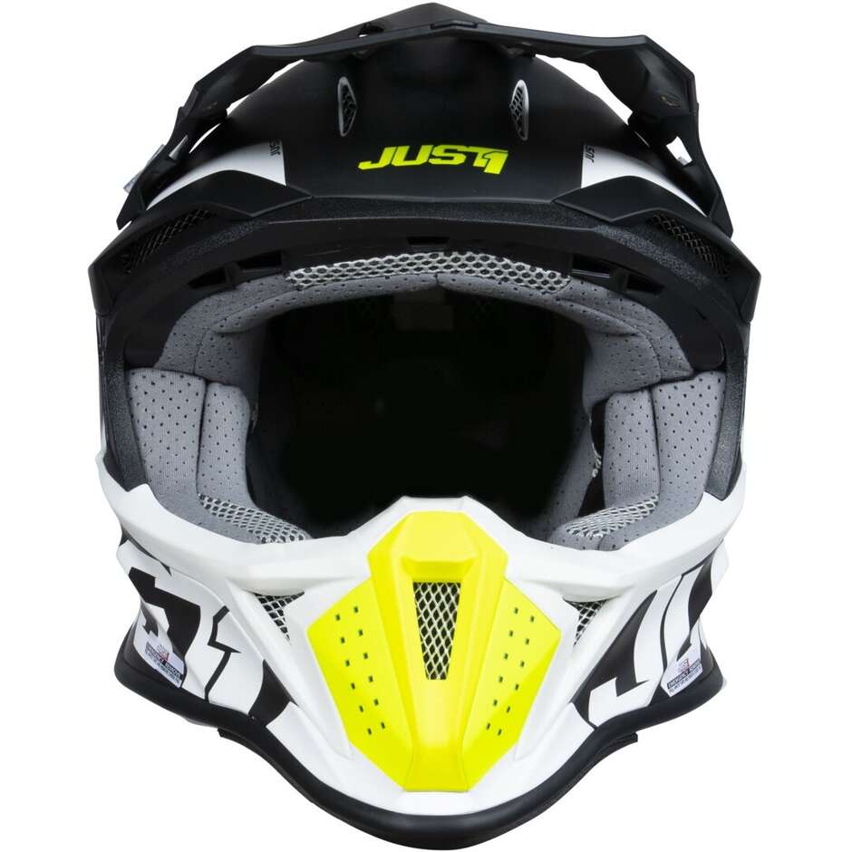 Moto Cross Enduro Helmet Just1 J18-f Hexa Fluo Yellow Black White