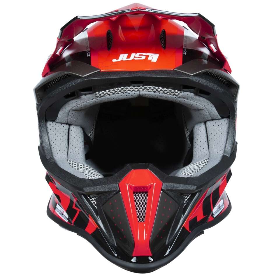 Moto Cross Enduro Helmet Just1 J18-f Hexa White Fluo Red Black