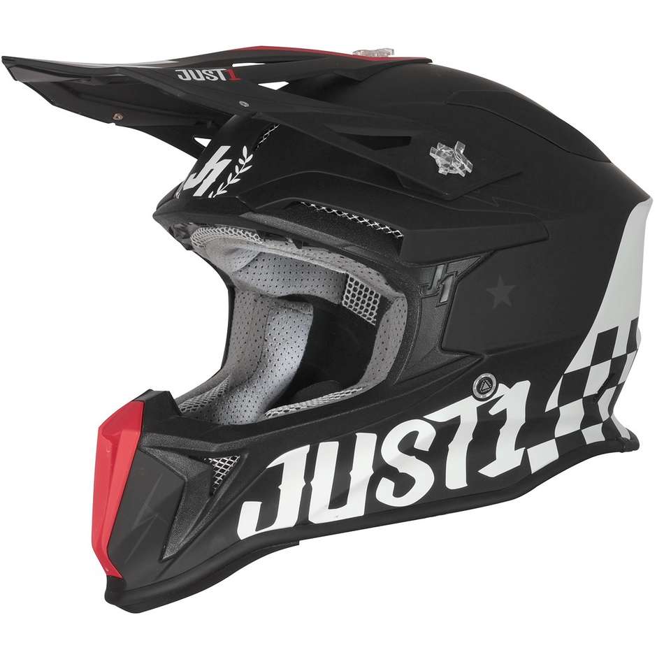 Moto Cross Enduro Helmet Just1 J18 + MIPS OLD SCHOOL Matt Black
