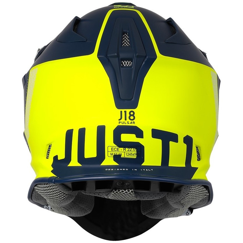 Moto Cross Enduro Helmet Just1 J18 + MIPS PULSAR Fluo Yellow Matt Blue