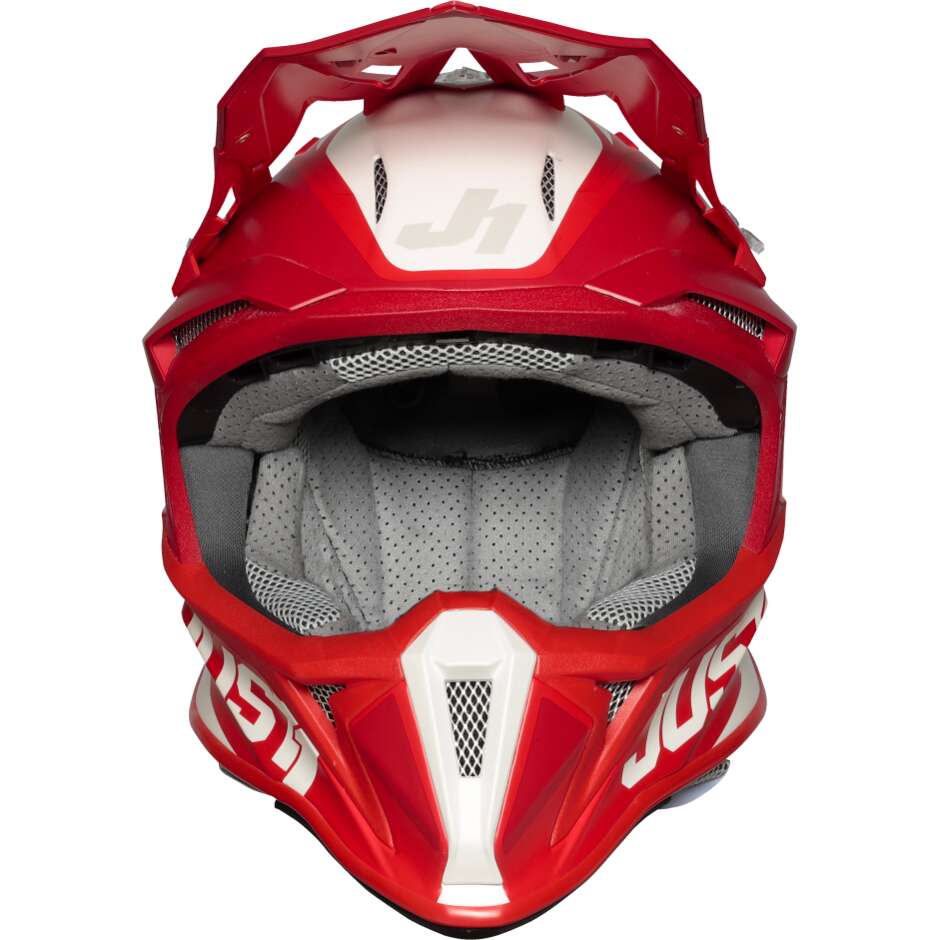 Moto Cross Enduro Helmet Just1 J18 Mips Pulsar Red White Matt