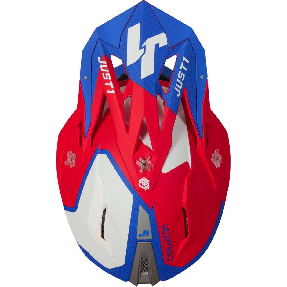 Moto Cross Enduro Helmet Just1 J18 Mips Vertigo Blue White Red
