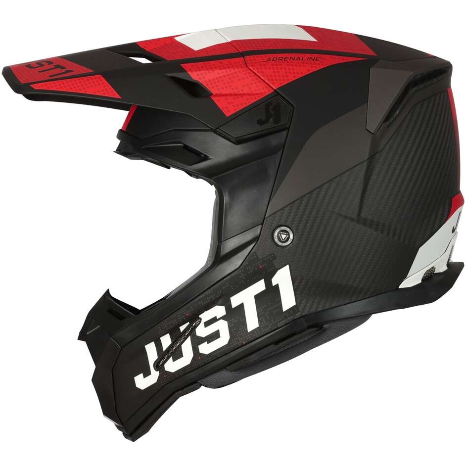 Moto Cross Enduro Helmet Just1 J22 Adrenaline Matt Carbon Red 22.06