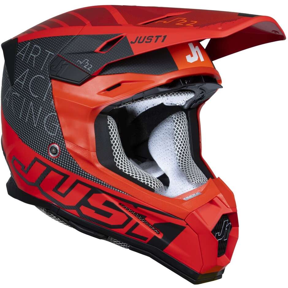 Moto Cross Enduro Helmet Just1 J22-f Dynamo Black Red