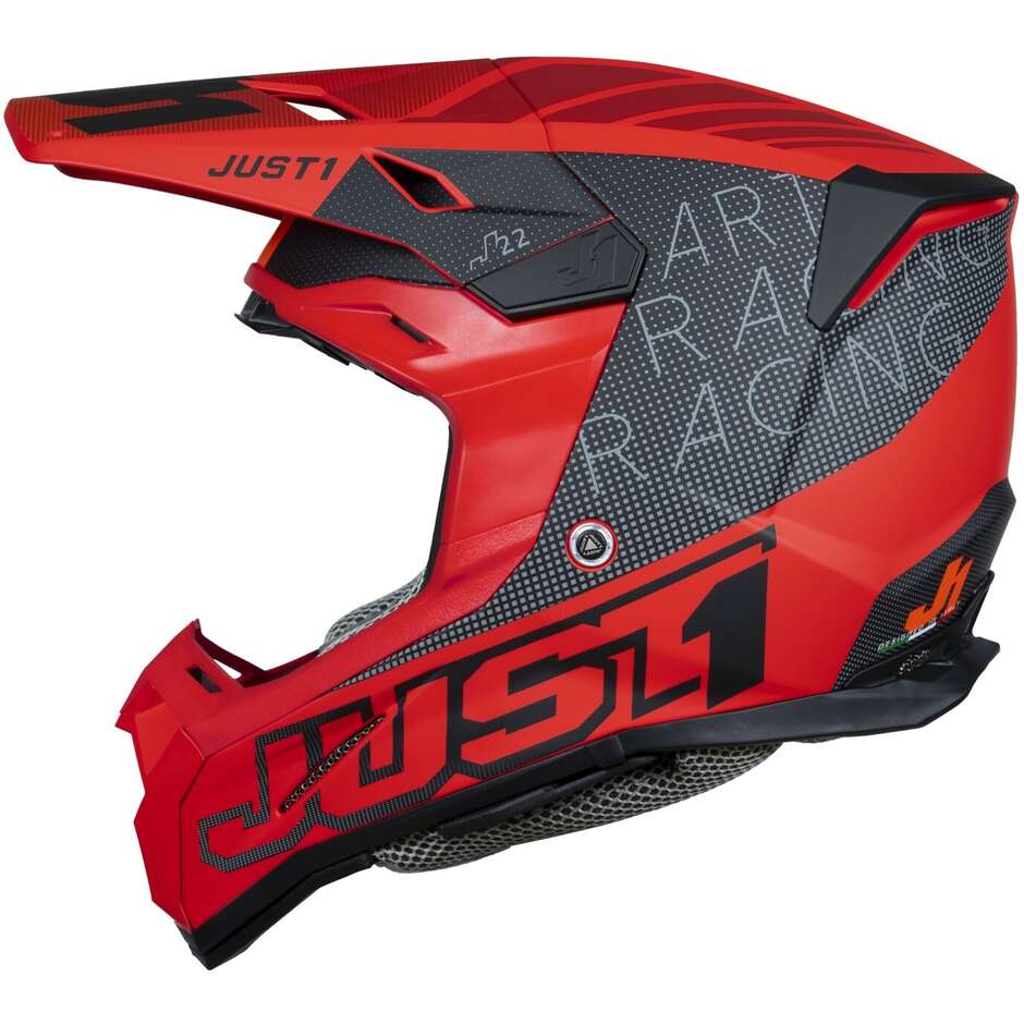 Moto Cross Enduro Helmet Just1 J22-f Dynamo Black Red