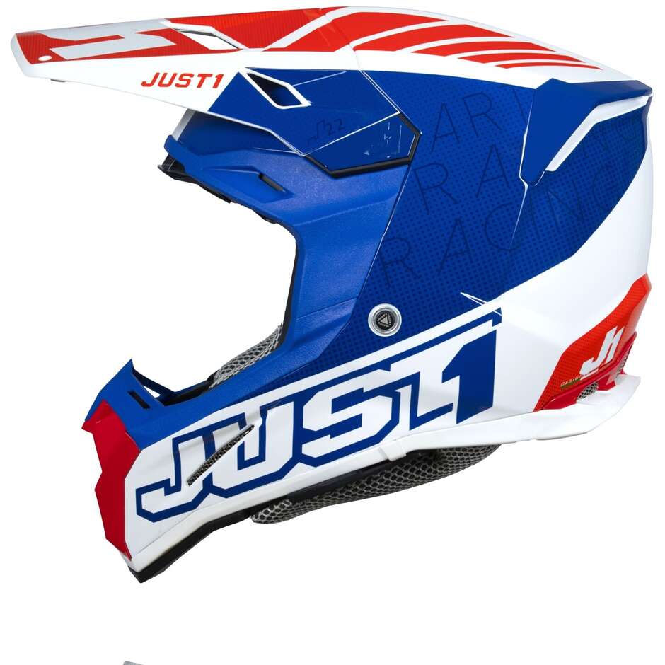 Moto Cross Enduro Helmet Just1 J22-f Dynamo Blue Red White