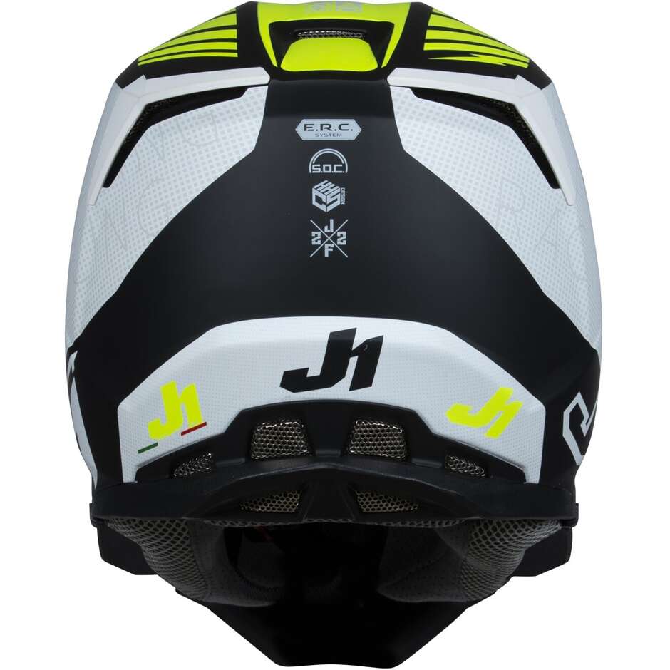 Moto Cross Enduro Helmet Just1 J22-f Dynamo Fluo Yellow White Black