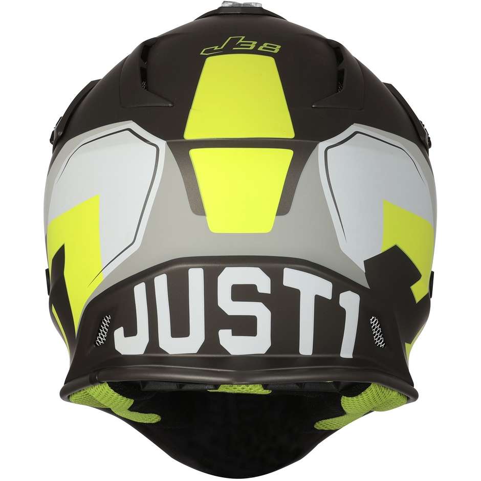 Moto Cross Enduro Helmet Just1 J38 KORNER Fluo Yellow Matt Titanium