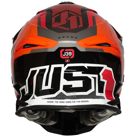 Moto Cross Enduro Helmet Just1 J39 Abs REACTOR Orange Fluo Black