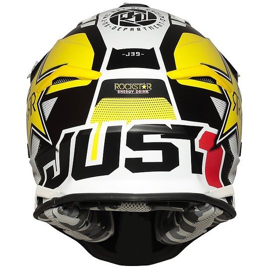 Moto Cross Enduro Helmet Just1 J39 Abs ROCKSTAR Black Yellow Matt