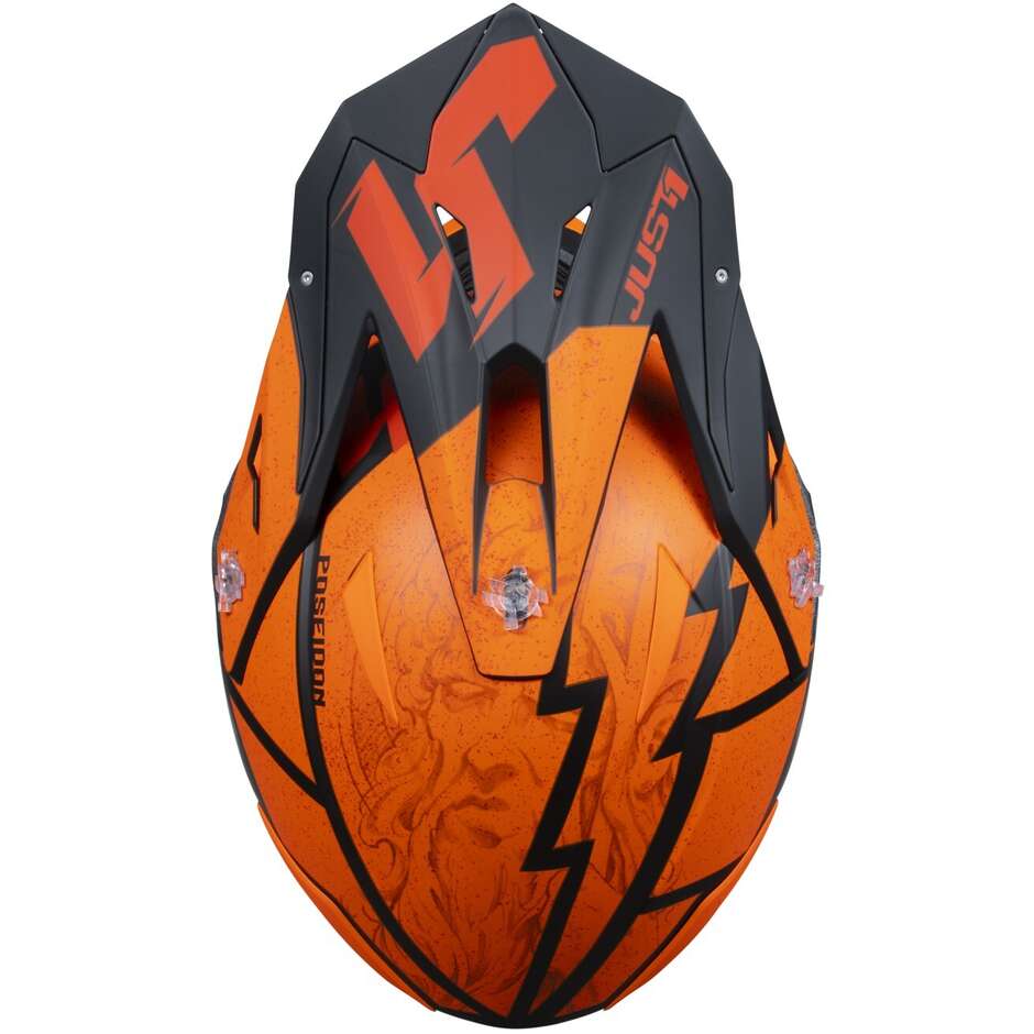 Moto Cross Enduro Helmet Just1 J39 Poseidon Fluo Orange Red Black