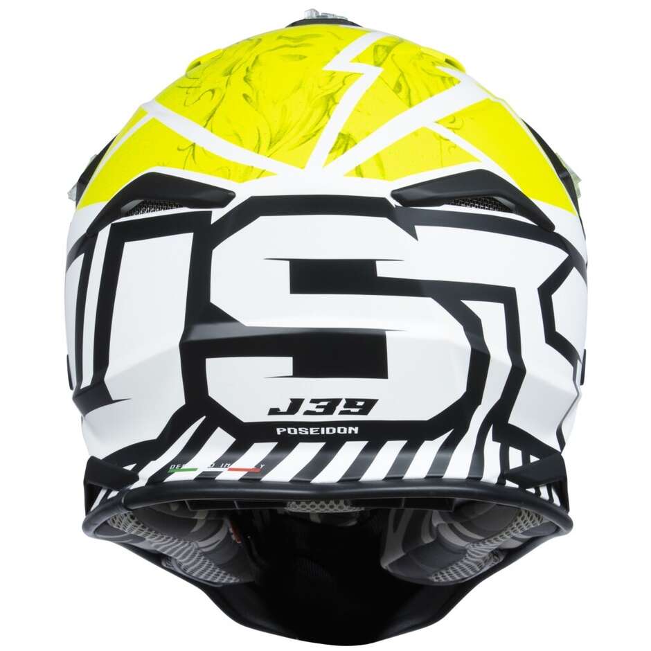 Moto Cross Enduro Helmet Just1 J39 Poseidon Fluo Yellow Black White