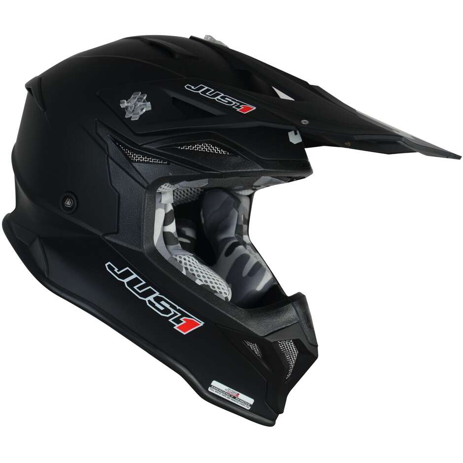 Moto Cross Enduro Helmet Just1 J39 Solid Matt Black 22.06