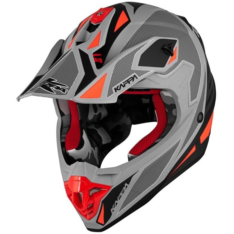 Moto Cross Enduro Helmet Kappa KV49 Shock Matt Black Orange