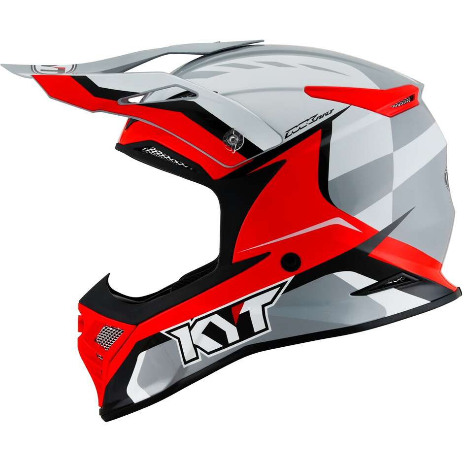 Moto Cross Enduro Helmet Kyt SKYHAWK GLOWING White Red