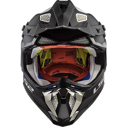 Moto Cross Enduro Helmet LS2 MX 470 Black Opcao Subverter