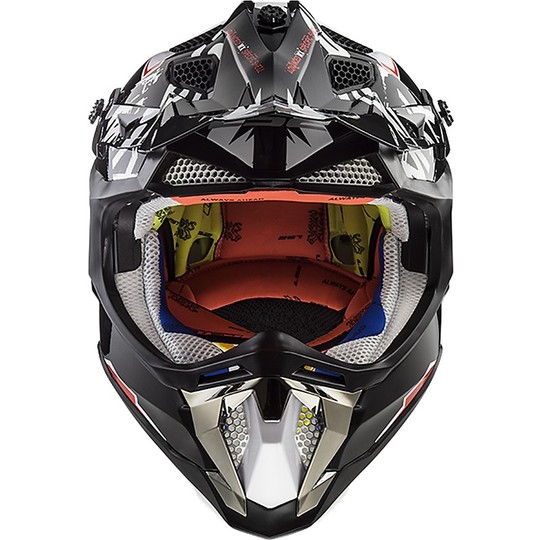 Moto Cross Enduro Helmet LS2 MX 470 Subperter Black Emperor White Red