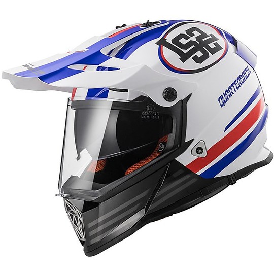 Moto Cross Enduro helmet LS2 MX436 Pioneer Quarterback Red Blue White