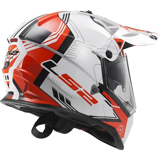 Moto Cross Enduro helmet LS2 MX436 Pioneer Trigger White / Black / Red