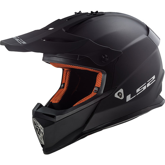 Moto Cross Enduro Helmet LS2 MX437 Fast Solid Matt Black