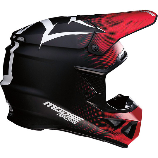 Moto Cross Enduro helmet Moose Racing FI Session Agroid Red Black