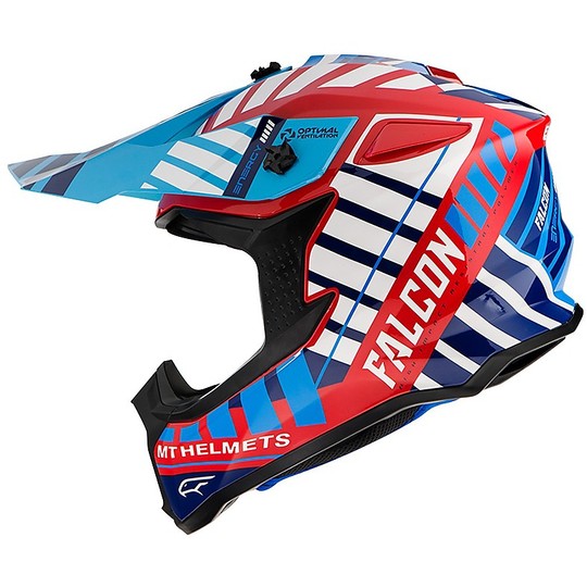 Moto Cross Enduro Helmet MT Helmets FALCON Energy B5 Glossy Red