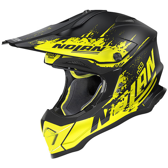Moto Cross Enduro Helmet Nolan N53 SAVANNAH 065 Black Matt Yellow