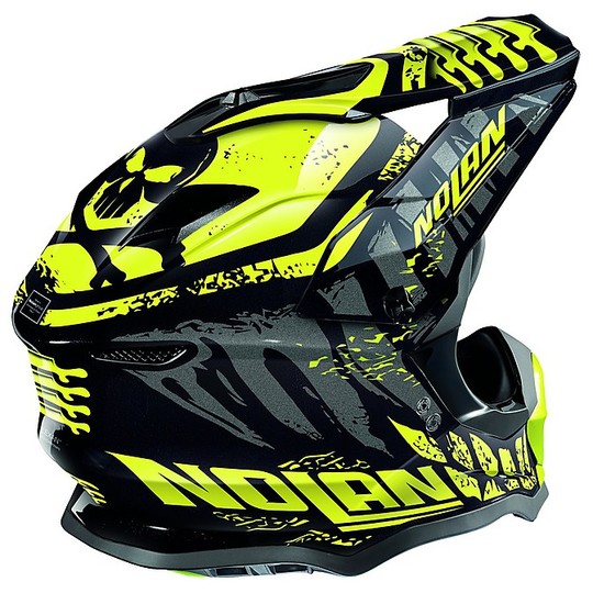 Moto Cross Enduro Helmet Nolan N53 Skeleton 056 Glossy Black Yellow