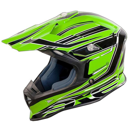 Moto Cross Enduro Helmet One Racing Tiger Green-Black New