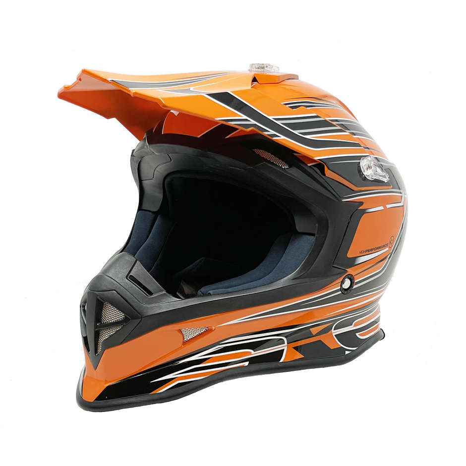 Moto Cross Enduro Helmet One Racing Tiger Orange-Black New 